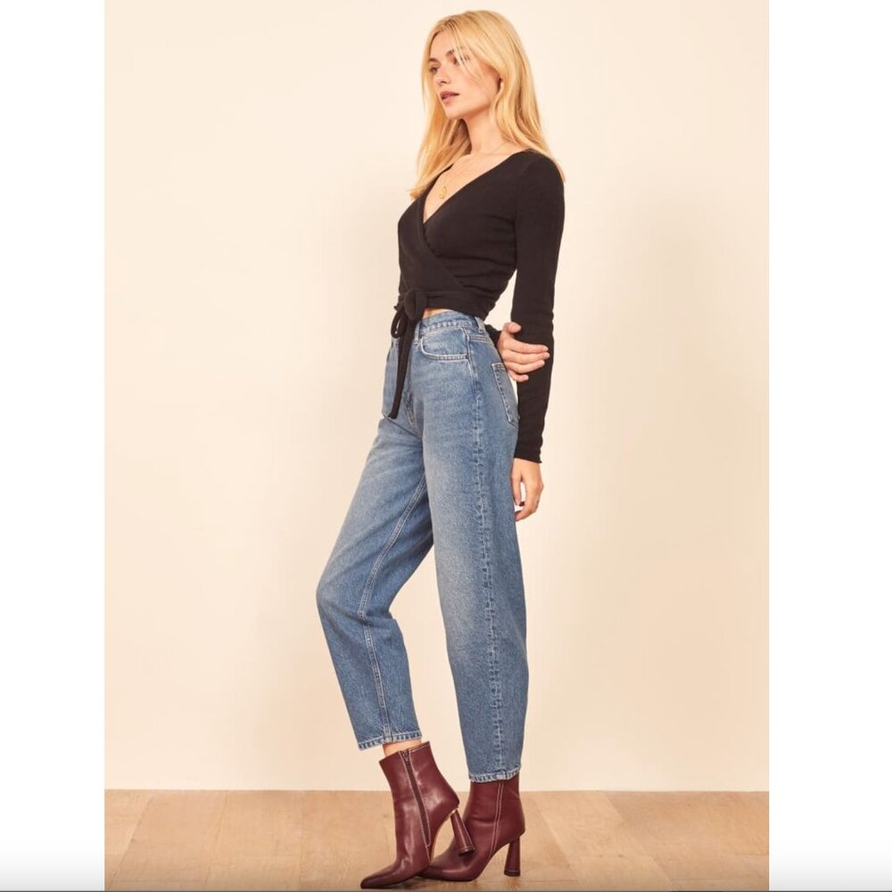 Reformation High-Rise Mom Jeans in Medium Blue